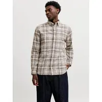 Jack & Jones Overhemd 'JPRBluharvey' bruin / taupe / wit