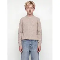 Jack & Jones JUNIOR gebreide trui met wol - beige Jongens Polyester Ronde hals - maat 140