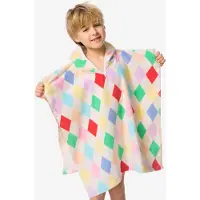 HEMA Kinderponcho 60x60cm velours circus (multicolor)