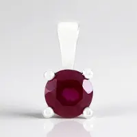 Cavill - Zilveren Hanger met 0,96 Karaat Madagaskar Robijn - 925 Sterling Zilver Gerhodineerd - Ronde Edelsteen - Luxe Robijn Sieraden Dames
