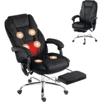 Vinsetto kantoorkruk met vibratiemassage, ergonomische bureaustoel
