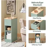 SoBuy FBT111-GR Nachtkastje Groen 20x35x60 cm – Compacte Bijzettafel met Lade