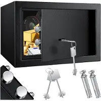 Kesser Kluis met sleutelslot - mechanische Muurkluis 30x20x20cm Safe - Klusje met 2 Sleutels & Bevestigingsschroeven - Zwart