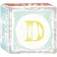 Lilipinso Sticker letter op speelkubus D