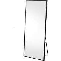 Happiq Vloerspiegel - Zwart Aluminium Frame - 164 X 54 Cm - Full-length, Staand of Hangend Gebruik, Decoratief