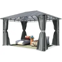 TOOLPORT Tuinpaviljoen 3x4m, Hardtop, 4 zijwanden, mid grey