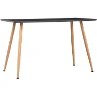 Möbelando Eettafel 120x60x74 cm MDF grijs en eikenkleurig