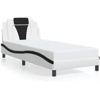 vidaXL Bedframe "Viana" zonder matras, wit en zwart, 90x190 cm, kunstleer