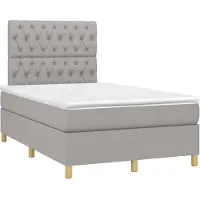 vidaXL Boxspring met matras stof lichtgrijs 120x190 cm