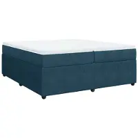 vidaXL Boxspring met matras fluweel donkerblauw 200x200 cm