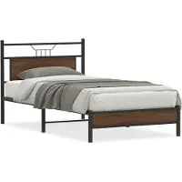 vidaXL Bedframe zonder matras bewerkt hout bruin eikenkleur 100x190 cm