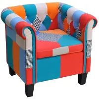 vidaXL Fauteuil met patchwork stof meerkleurig
