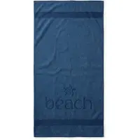 Linnick Strandlaken Velours Katoen Happy Beach 100x200cm - dark blue - Strandlaken Groot - Strandlaken 100x200 - Strandlaken Katoen - Strandlaken Beach