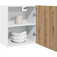 vidaXL Bovenkast Lyon 50x31x60 cm bewerkt hout artisanaal eikenkleur