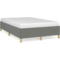 vidaXL Bedframe zonder matras, donkergrijs, 120x190 cm, met stoffen bekleding