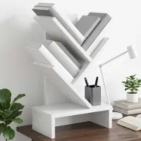 vidaXL Boomvormige boekenplank met 3 planken 30 x 18 x 48 cm Wit