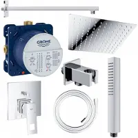 GROHE Eurocube Wanddoucheset Inbouw met Thermostaatkraan en Rainshower