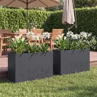 vidaXL Plantenbak 2 st Antraciet 80 x 30 x 49 cm Koudgewalst staal