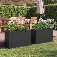 vidaXL Plantenbak 2 st Zwart 80 x 30 x 49 cm Koudgewalst staal