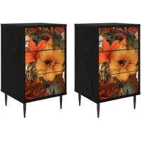 vidaXL Nachtkastje GENNEP 2 st Zwart eiken 36 x 33 x 61 cm