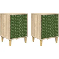 vidaXL Nachtkastje GELEEN 2 st Sonoma Eiken 36 x 33 x 50 cm