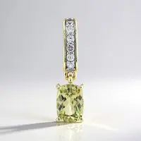 Cavill - Gouden Hanger 9K Geel Goud - Kleurwissel Diaspoor 0,825 ct Antiek Slijpsel - 0,112 ct Zirkonia's - Luxe Turkse Edelsteen Sieraad Vrouw