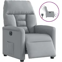 vidaXL Fauteuil elektrisch verstelbaar stof lichtgrijs