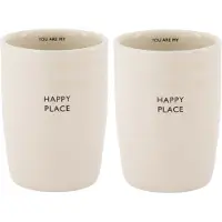 Zusss Set Van 2 Koffiemokken Happy Place - Sand - 225Ml Keramiek Sand