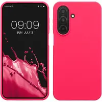 Kwmobile telefoonhoesje geschikt voor Samsung Galaxy A27 5G - Hoesje met siliconen coating - Smartphone case in neon roze