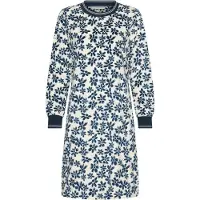 Pastunette - Nachthemd - Nordic Bloom - Velours Fleece - Ecru/Blauw - Maat 38