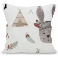 Domarex Mooky Bunny Kussen 40x40cm - Zacht Microflanel - Beige