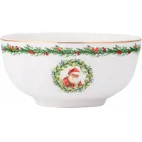 Altom Design Porseleinen Saladekom 'Kerstkrans' - 14 cm