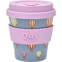 Quy Cup 230ml Ecologische Reis Beker - “Balloon” - BPA Vrij - Gemaakt van Gerecyclede Pet Flessen met Rose Siliconen deksel