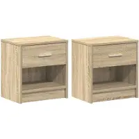 vidaXL Nachtkastjes 2 st met lade 39x28x41 cm sonoma eikenkleurig