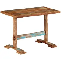 vidaXL Eettafel 110x55x78 cm, massief hout, vintage look