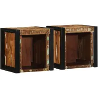 vidaXL Nachtkastjes 2st 40x35x40cm massief gerecycled hout meerkleurig