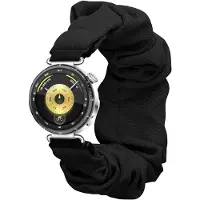 Kwmobile elastisch bandje voor smartwatch - Compatibel met Huawei Watch GT6 41mm / GT5 41mm / Watch GT4 41mm - Horlogebandje van katoen - In zwart