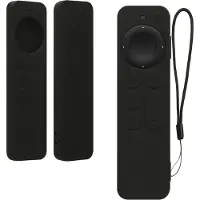 Kwmobile hoes geschikt voor Apple Siri Remote 3rd / 2nd Gen - Siliconen anti-slip hoes voor afstandsbediening in zwart
