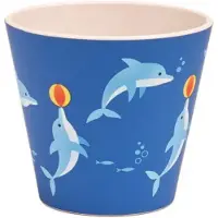 Quy Cup - 90ml Ecologische Reis Beker - Espressobeker “Delfino - Dolfijn” 7x7x7cm