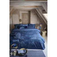 Pip studio Dekbedovertrek Sundara Wood Dark Blue Percal-140 x 200 / 220 cm | 1-Persoons