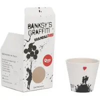 Quy Cup - 90ml Ecologische Espresso Reisbeker - De originele Banksy's Graffiti "Kids On Gun Hill" 7x7x7cm