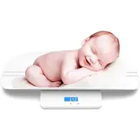 ALLVIA Baby Weegschaal - Hangweegschaal - Babyweegschaal - Gewichtslimiet 180 Kilogram - Gehard Glazen Platform - Wit - 36 cm x 28 cm x 10 cm