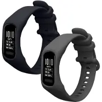 Kwmobile 2x horlogebandjes geschikt voor Garmin vivosmart 5 / Smart 5 bandje - Smartwatch bandjes van TPU - Activity tracker horloge band in donkerblauw / donkergrijs