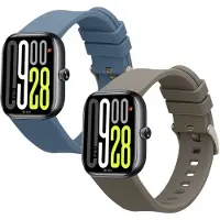 Kwmobile 2x horlogebandjes geschikt voor Xiaomi Watch 5 bandje - Smartwatch bandjes van TPU - Activity tracker horloge band in blauw / grijs
