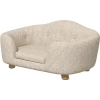 PawHut Paws Huisdierenbank 70 cm x 47 cm x 30 cm crèmewit