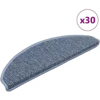 vidaXL Trapmatten zelfklevend Sisal-Look 30 st 65x21x4 cm blauw