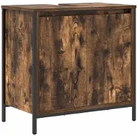 vidaXL Wastafelonderkast, gerookt eikenhout, 60x34,5x60 cm