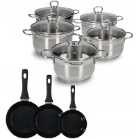Zwieger Rocca Pannenset met Deksel 10 Delen + 3 Koekenpannen