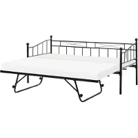 Beliani LOUANNEC - Bedbank - Zwart - 90 x 200 cm - IJzer