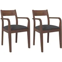 vidaXL Eetkamerstoelen met kussens 2 st massief hout rubber bruin